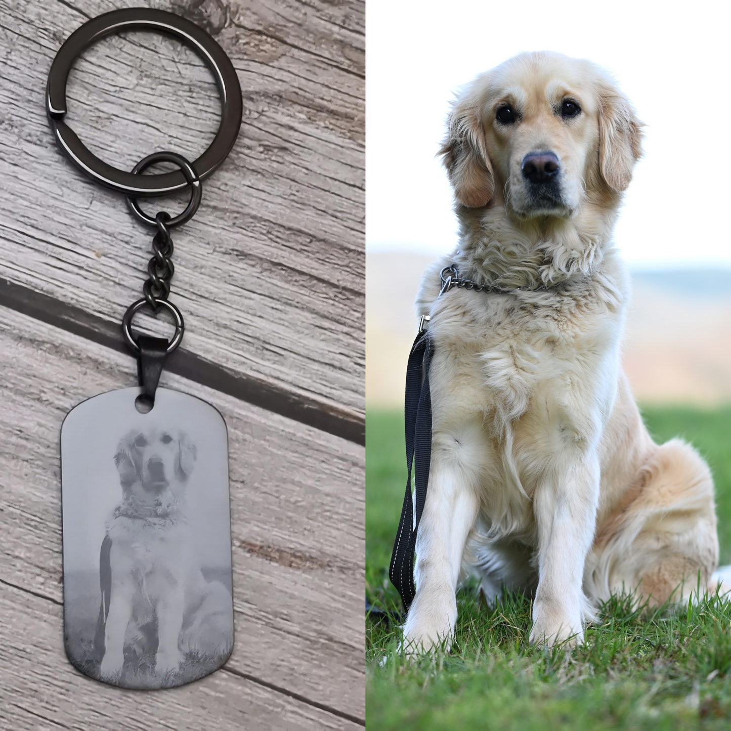 Laser Engraved Stainless Steel Keyring Photo. Anniversary Gift, Engraved Keepsake,  Men's Gift, Boyfriend Gift, Father Gifts, Dog Keychain