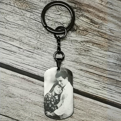 Laser Engraved Stainless Steel Keyring Photo. Anniversary Gift, Engraved Keepsake,  Men's Gift, Boyfriend Gift, Father Gifts, Dog Keychain