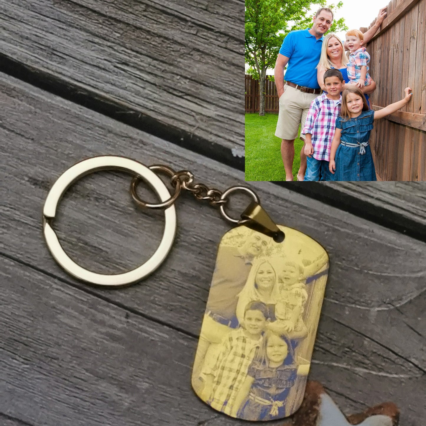 Personalized Photo Keychain Custom Dog Tag Keyring with Your Picture, Unique Pet Lover Gift, Custom Engraved Keychain for Men and Women