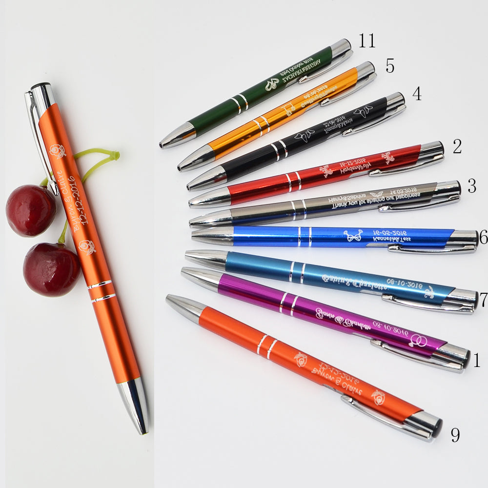 Custom Engraved Personalized Metal Pens wedding school gift Business Bombardier free pouches